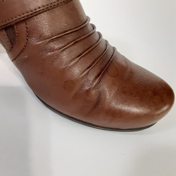 Abeo Rachel Heeled Loafers Brown Genuine Leather Clogs Orthotic Womens 7.5 - Picture 6 of 10